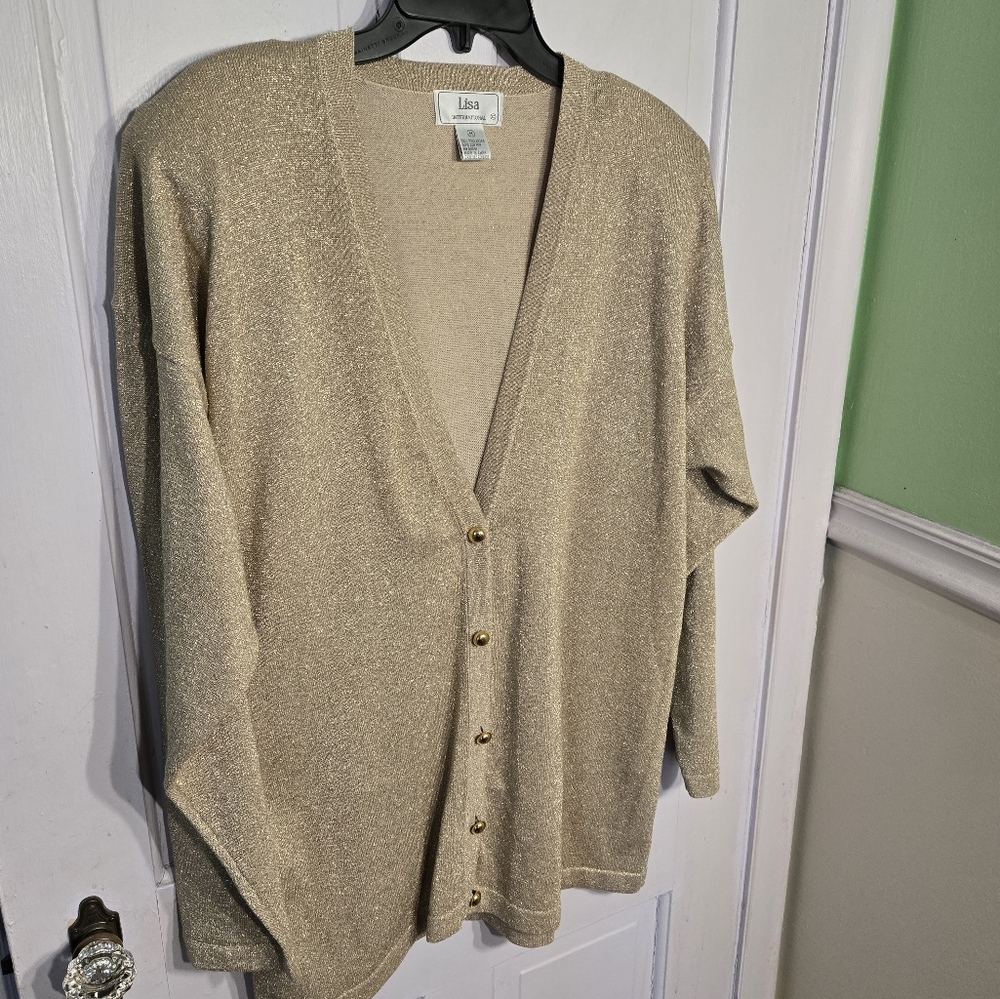 Gold Button-Up Cardigan - Picture 2 of 7